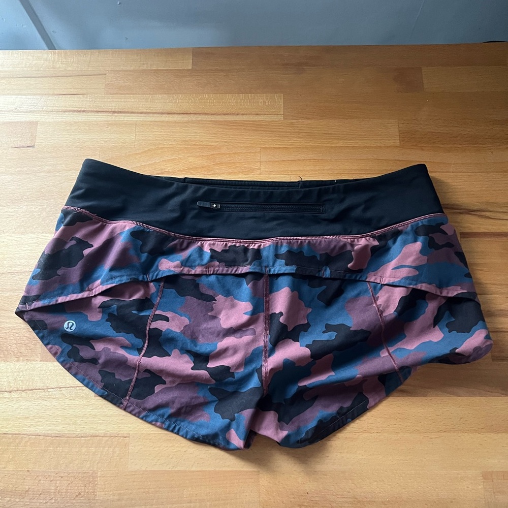 lululemon athletica Women's Camo Shorts - Black & Red Camo | Used